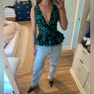 DESIGNER CAROLINE CONSTAS PEPLUM TOP XS